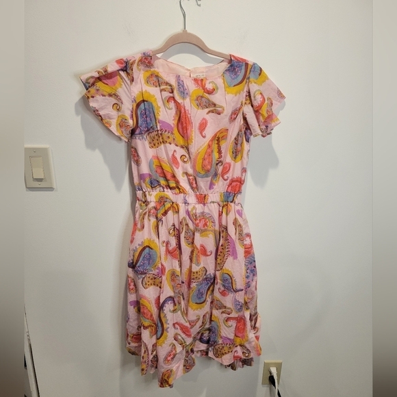 Crewcuts girls size 16 pink with paisley print fit&flare dress - Picture 1 of 6